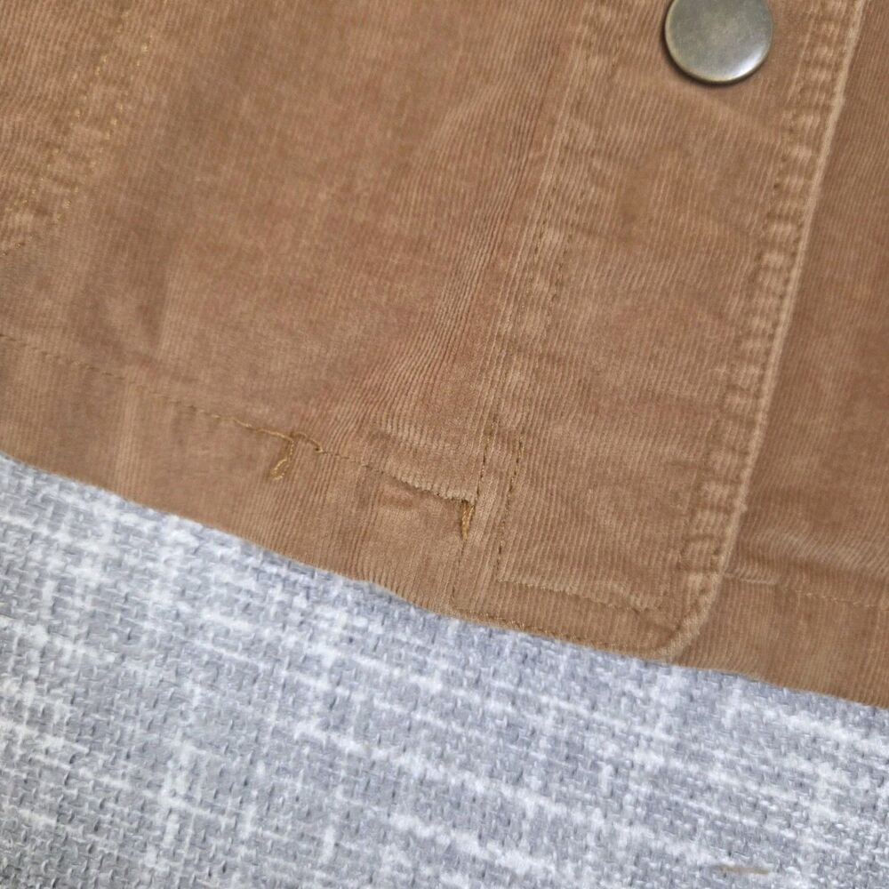 Baccini Corduroy Trucker Jacket Camel Light Stretch Snaps Women’s L/See Desc - Picture 5 of 10